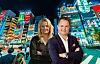 Martina Krantz fra Apollo og Claes Pellvik fra Ving står foran en lysende bykulisse.